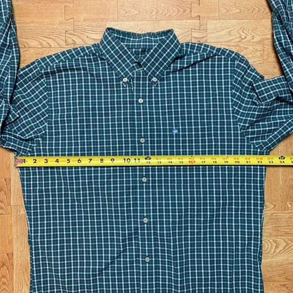 Southern Tide Shirt Green Mens Medium Plaid/Check Long Sleeve Button Down - Picture 10 of 14